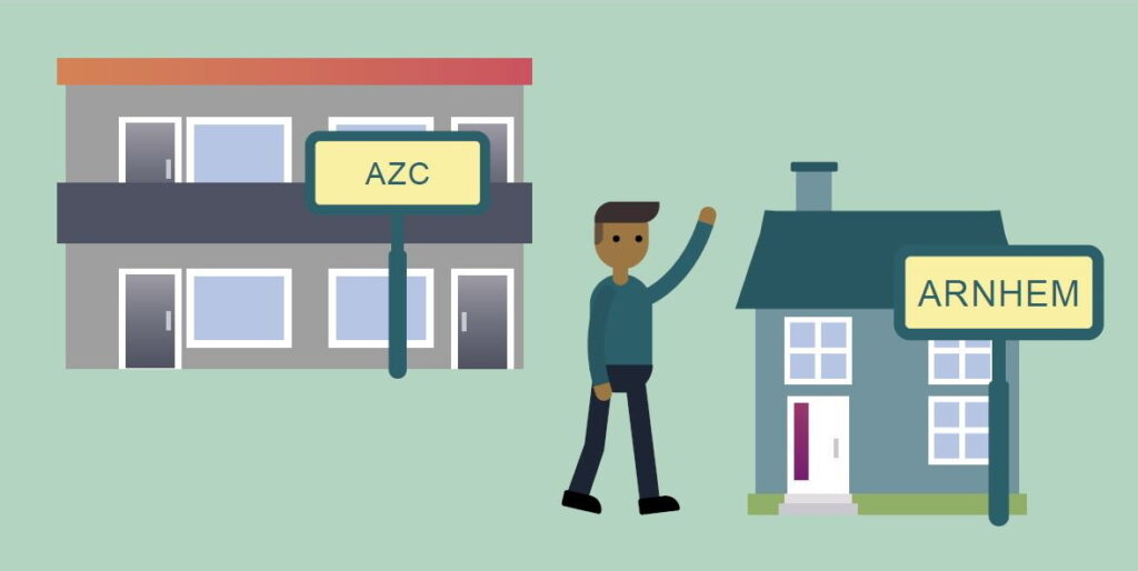 Illustratie aankomst in Arnhem